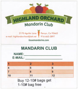 Highland Orchard Mandarin Club Card